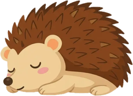 The hedgehog, all notes sorted, fast asleep
